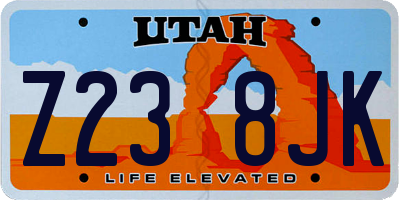 UT license plate Z238JK
