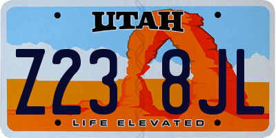 UT license plate Z238JL