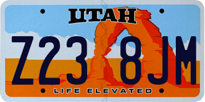 UT license plate Z238JM