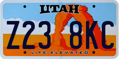 UT license plate Z238KC
