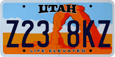 UT license plate Z238KZ