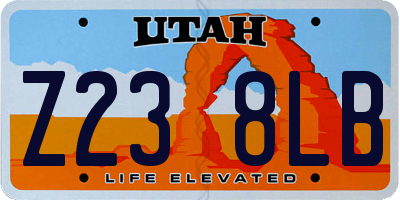 UT license plate Z238LB