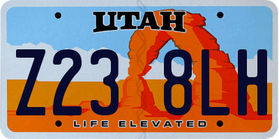 UT license plate Z238LH