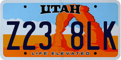 UT license plate Z238LK