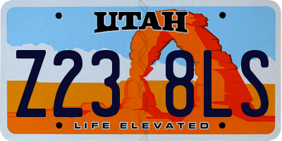 UT license plate Z238LS