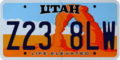 UT license plate Z238LW