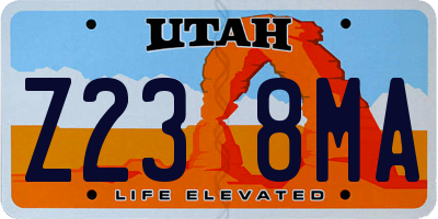 UT license plate Z238MA