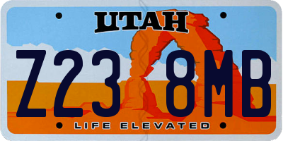 UT license plate Z238MB