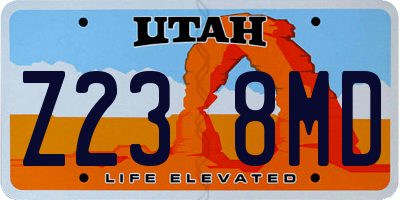UT license plate Z238MD
