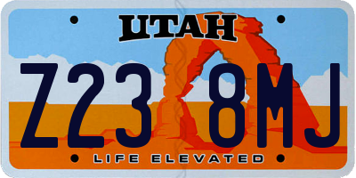 UT license plate Z238MJ