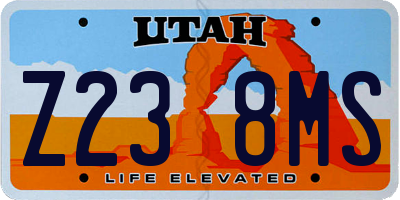 UT license plate Z238MS