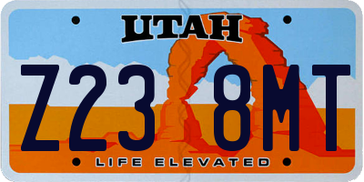 UT license plate Z238MT