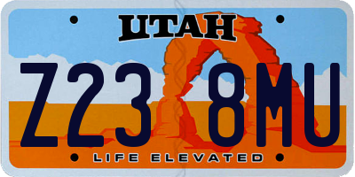 UT license plate Z238MU