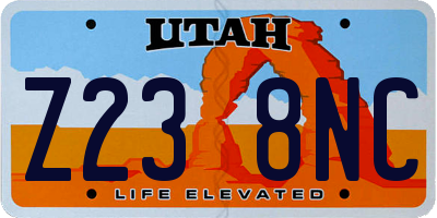 UT license plate Z238NC