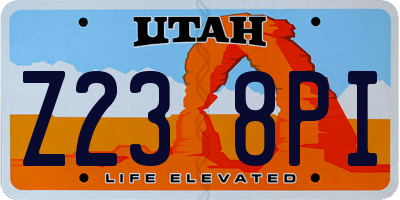 UT license plate Z238PI