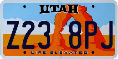 UT license plate Z238PJ