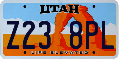 UT license plate Z238PL
