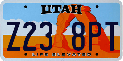 UT license plate Z238PT