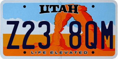 UT license plate Z238QM