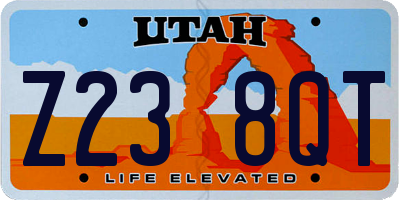 UT license plate Z238QT