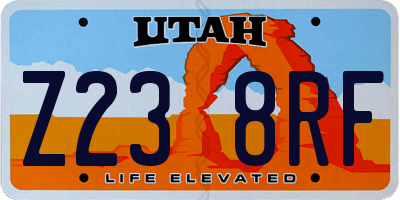 UT license plate Z238RF