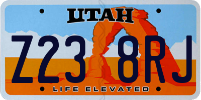 UT license plate Z238RJ
