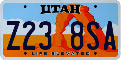 UT license plate Z238SA
