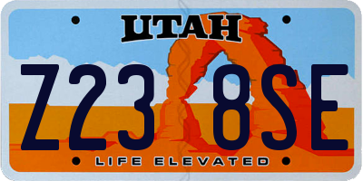 UT license plate Z238SE