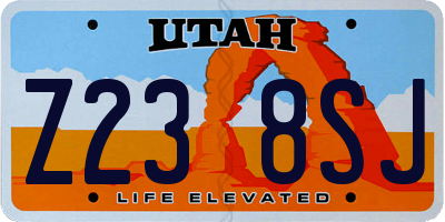 UT license plate Z238SJ