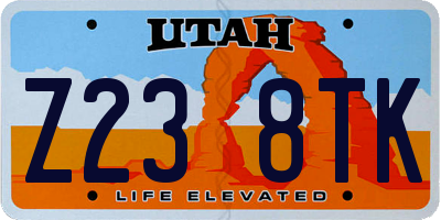 UT license plate Z238TK