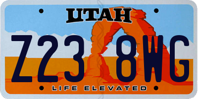UT license plate Z238WG