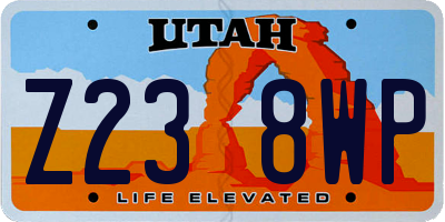 UT license plate Z238WP