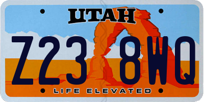 UT license plate Z238WQ
