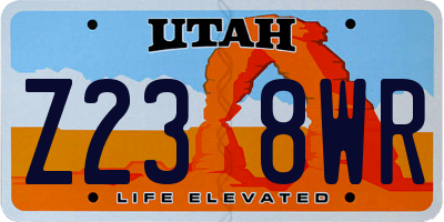 UT license plate Z238WR