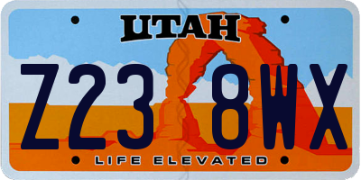 UT license plate Z238WX