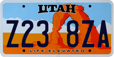 UT license plate Z238ZA