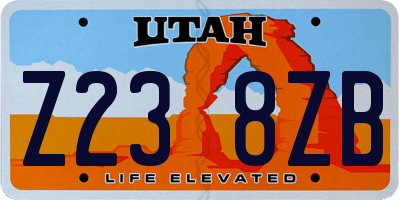 UT license plate Z238ZB