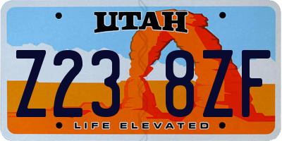UT license plate Z238ZF