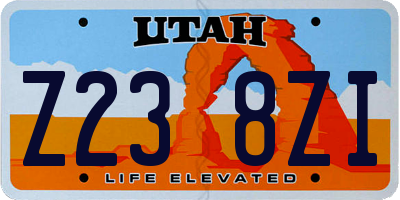 UT license plate Z238ZI