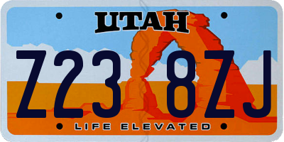 UT license plate Z238ZJ