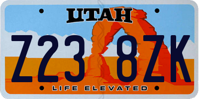 UT license plate Z238ZK