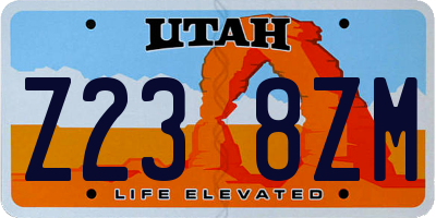 UT license plate Z238ZM