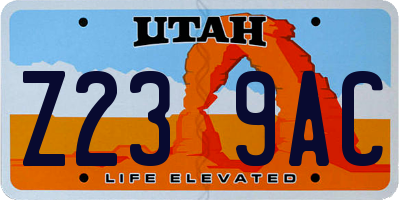 UT license plate Z239AC