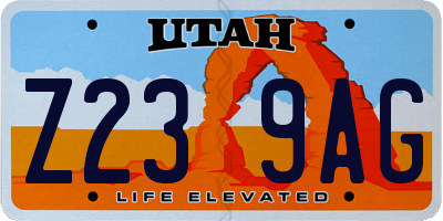 UT license plate Z239AG