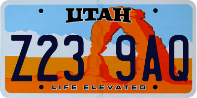 UT license plate Z239AQ