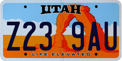 UT license plate Z239AU