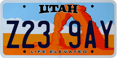 UT license plate Z239AY