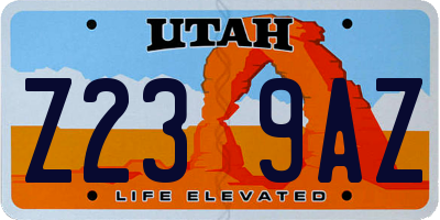 UT license plate Z239AZ
