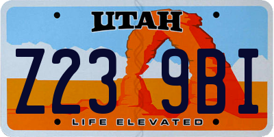 UT license plate Z239BI