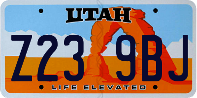 UT license plate Z239BJ